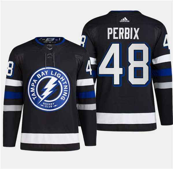 Men%27s Tampa Bay Lightning #48 Nick Perbix Black 2024 Stadium Series Stitched Jersey Dzhi->tampa bay lightning->NHL Jersey